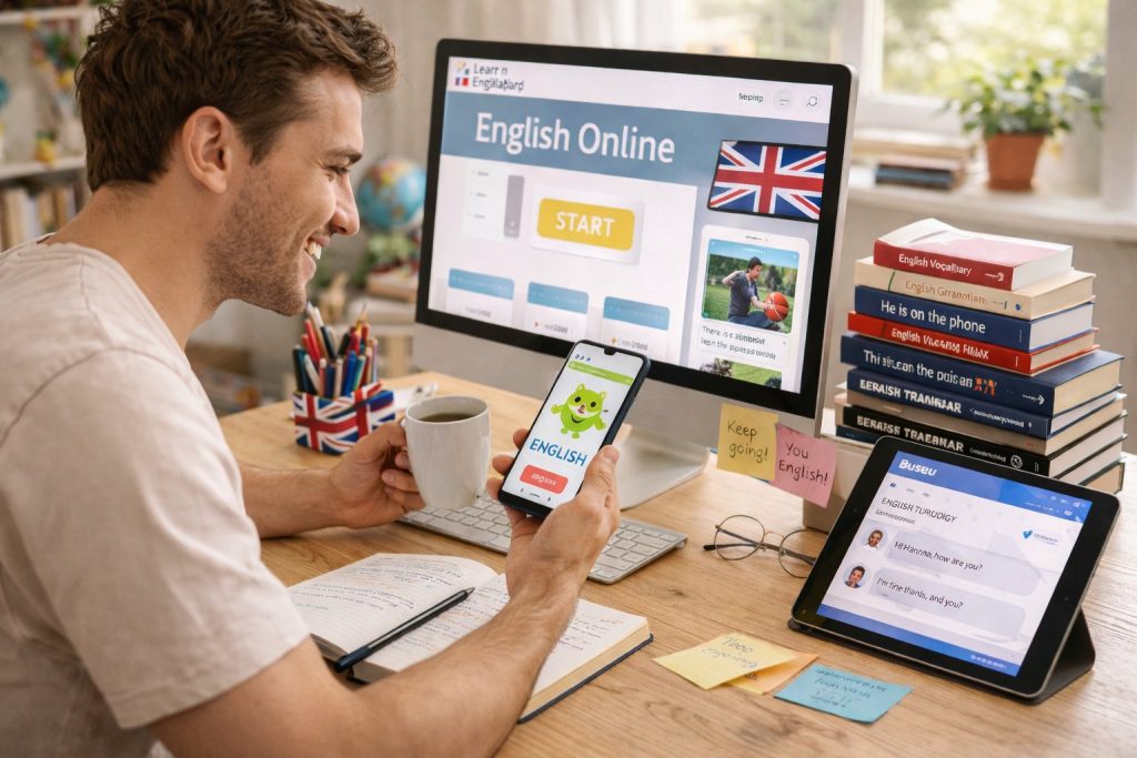 Apprendre l'anglais rapidement et gratuitement.
